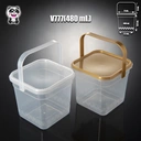 Thumbnail 2 of Panda Outlet ถังน้ำดื่มทรงสี่เหลี่ยม (480 ml.) + ฝาปิด + หู ใส (แพ็ค 20 ชิ้น)