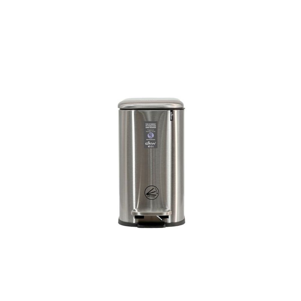 DKW Official Curver-X 5L. ถังขยะสเตนเลสทรงแคบ แบบเหยียบไร้เสียง นุ่มนวล Soft Close