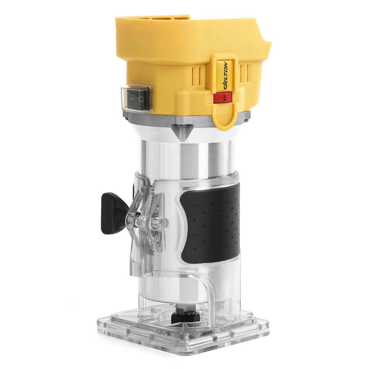 DELTON เครื่องเซาะร่อง ทริมเมอร์ไร้สาย 1/4นิ้ว 600W รุ่น CV-901R ใช้งานร่วมกับแบตเตอรี่ DELTON UltraFlex และ TURBO FORCE มาพร้อมแบต UF 20V 4Ah 2ก้อน
