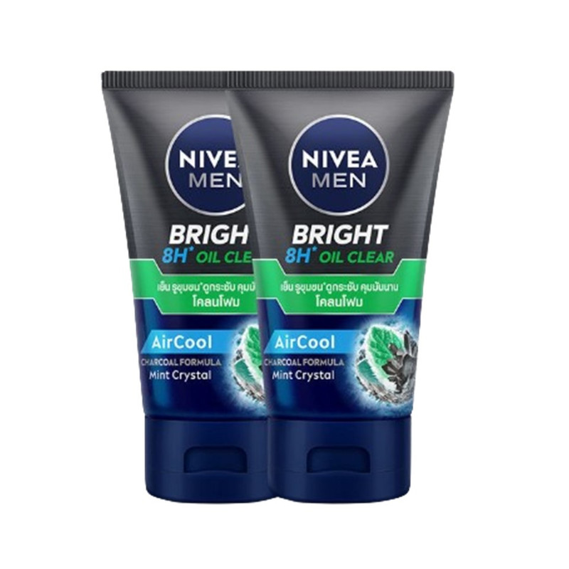 NIVEA MEN Bright Oil Clear Mud Facial Foam 100 g x 2