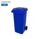 Thumbnail 2 of ถังขยะพลาสติก สีน้ำเงิน มีล้อ ฝาเรียบ 120 ลิตร - CHINTER F002-3-S946-C02L