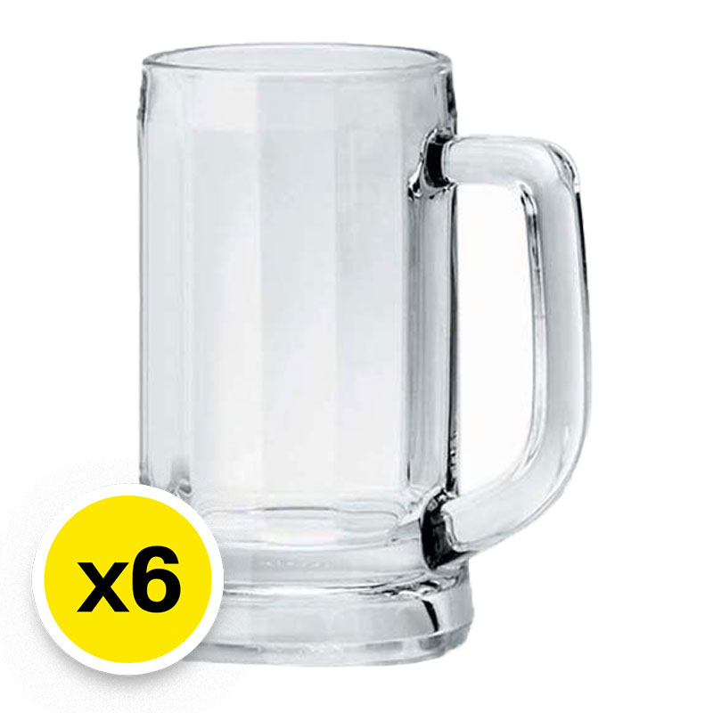 OCEAN GLASS Beer Mug Glass Model P00840 x 6