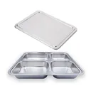 Thumbnail 1 of Empress World ถาดหลุมสแตนเลส 4 ช่อง รุ่น B เหลี่ยม ฝาปิดสแตนเลสเลส x 12