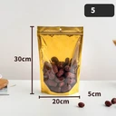 Thumbnail 1 of Matapat ถุงฟอยด์ทอง (ทอง 20x30 +5 cm.) ถุงซิปล็อคตั้งได้ ด้านหน้าใสหลังทอง ถุงฟอยด์สีทอง ถุงขนม ซองขนม (บรรจุ25ใบ)