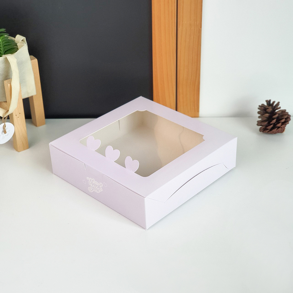 GoodBoxPack กล่องเค้ก 1 ปอนด์ ทรงแบน ฮาร์ทลาเวนเดอร์ แพ็ค 20 ใบ | Makro PRO