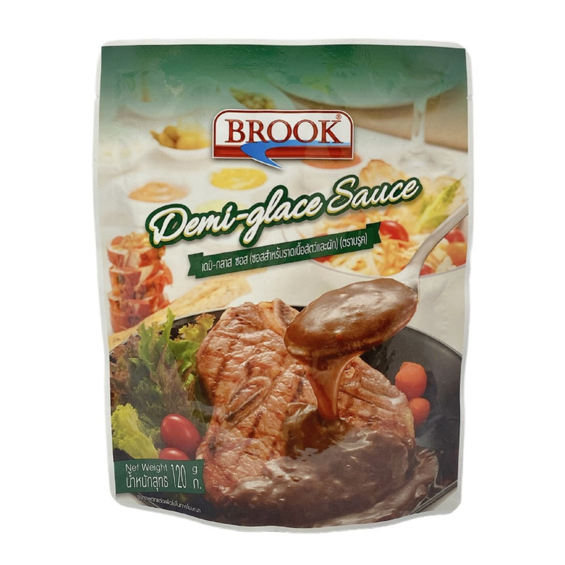 บรูค เดมิ-กลาส ซอส (ซอสสําหรับราดเนื้อสัตว์และผัก) 120 กรัม Brook Demi-Glace Sauce 120 g.