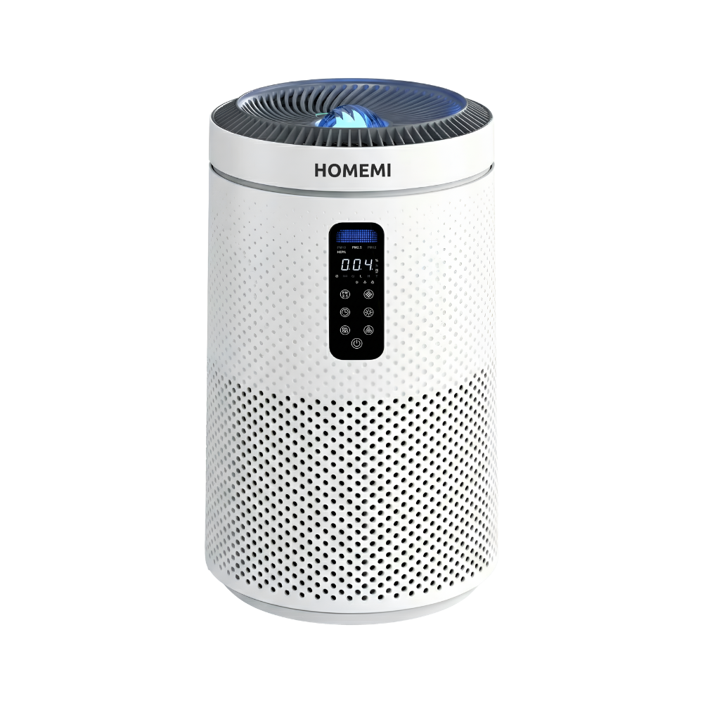 Homemi Air Purifier UV No Air Circulation Fan (Pro Model)  เครื่องฟอกอากาศ UV พร้อมไฟ Ambient Light ปรับได้หลากหลายสี รุ่น Pro