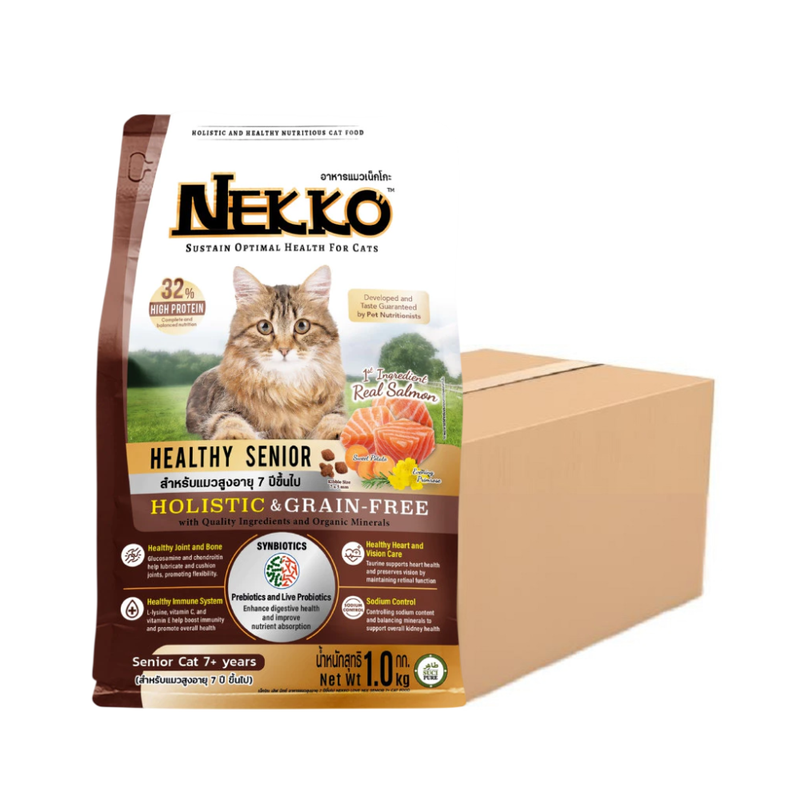 [6 ถุง] NEKKO Holistic & Grain-Free สูตรแมวสูงอายุ 1 กิโลกรัม