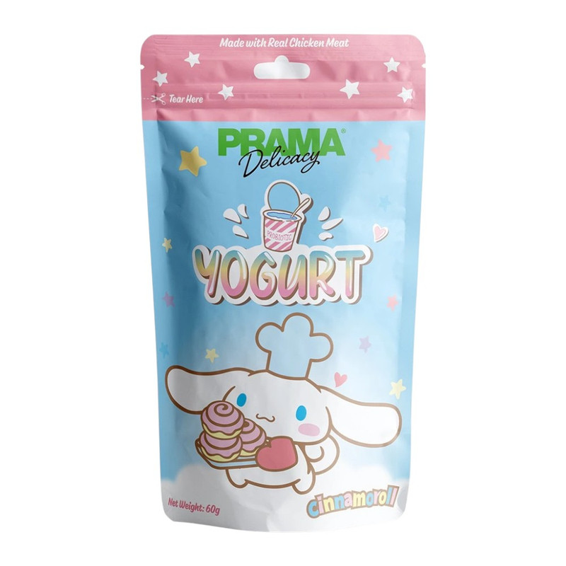 [1 ซอง] PRAMA Delicacy Snack พราม่า ขนมสุนัข ขนาด 60 กรัม / รสโยเกิร์ต