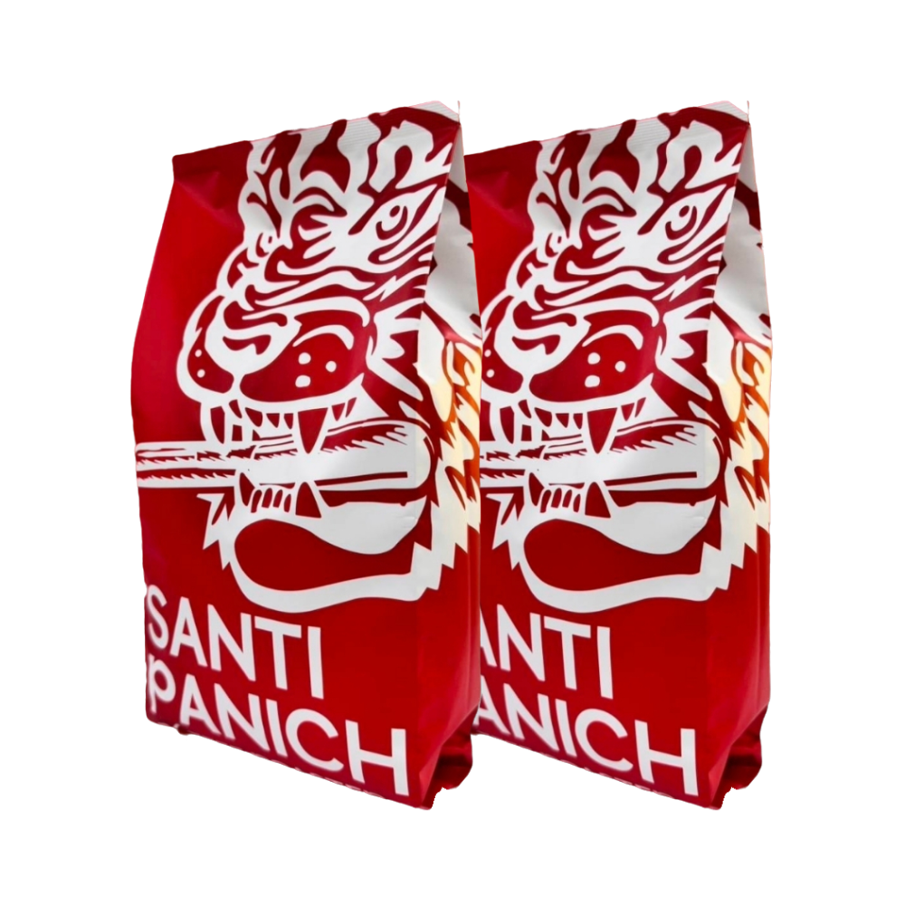 SANTIPANICH Fighter เมล็ดกาแฟคั่วแท้ 222 (คั่วเข้ม) ไม่บด 500 กรัม x2
