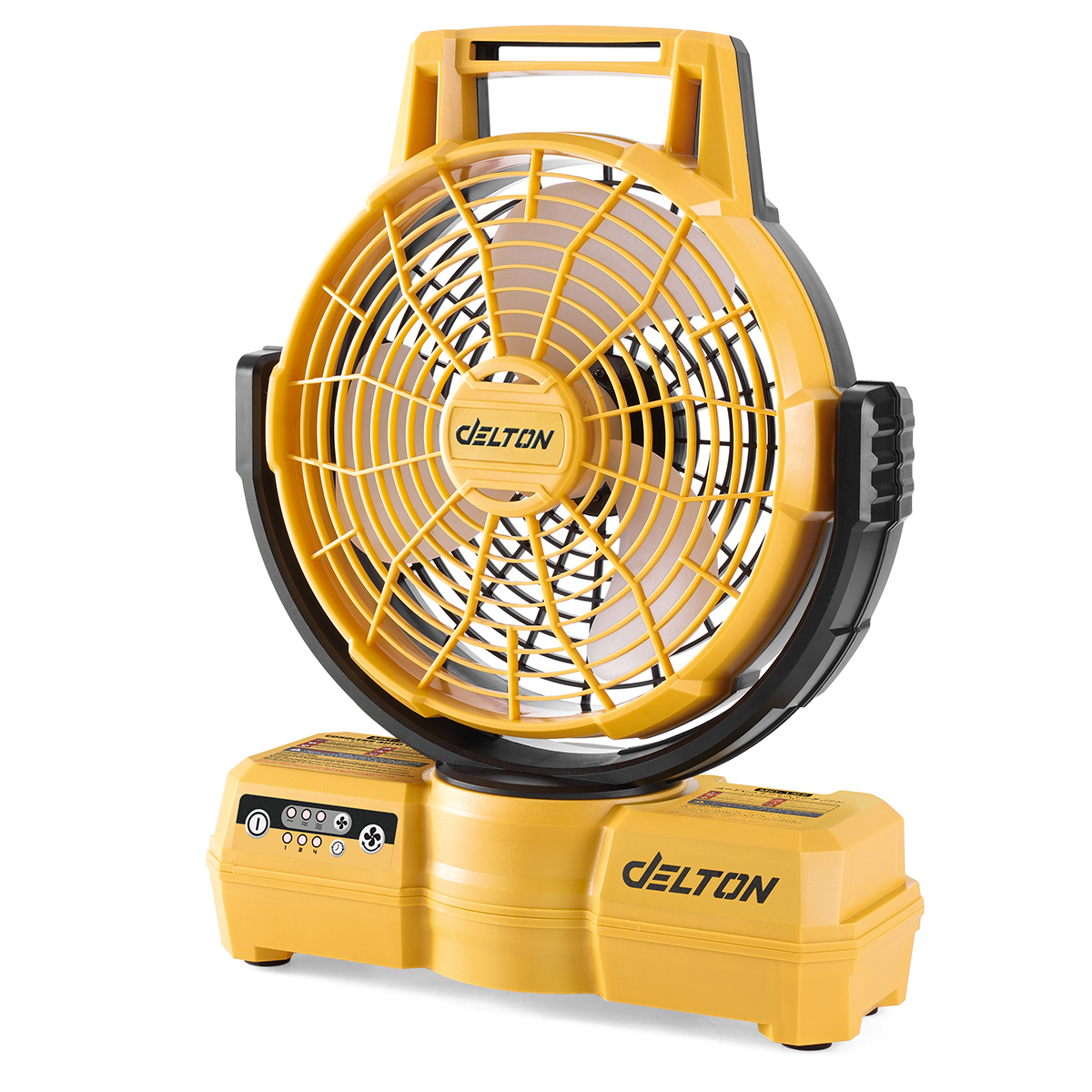DELTON พัดลมไร้สาย 12 นิ้ว 2 ระบบ AC/DC สวิงได้ซ้าย-ขวา รุ่น MKT-15FS ใช้งานร่วมกับแบตเตอรี่ UltraFlex เฉพาะเครื่องเปล่า.