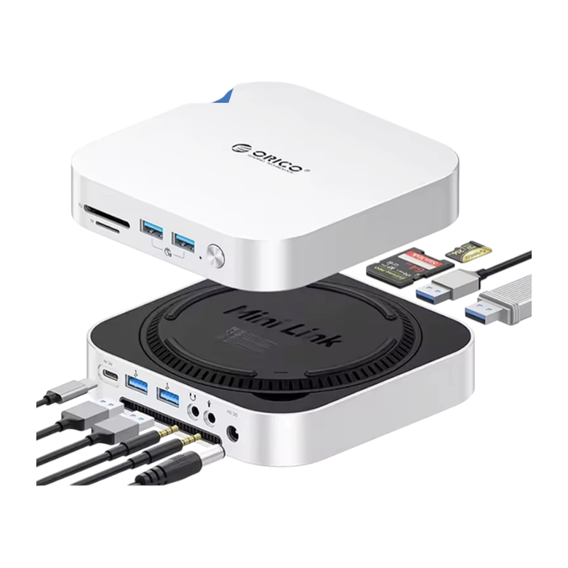 ORICO M47P / M49P MiniLink USB4 / Type-C Docking Station With M2 Enclosure USB C HUB For Mac Mini M4 9 Port / M49P
