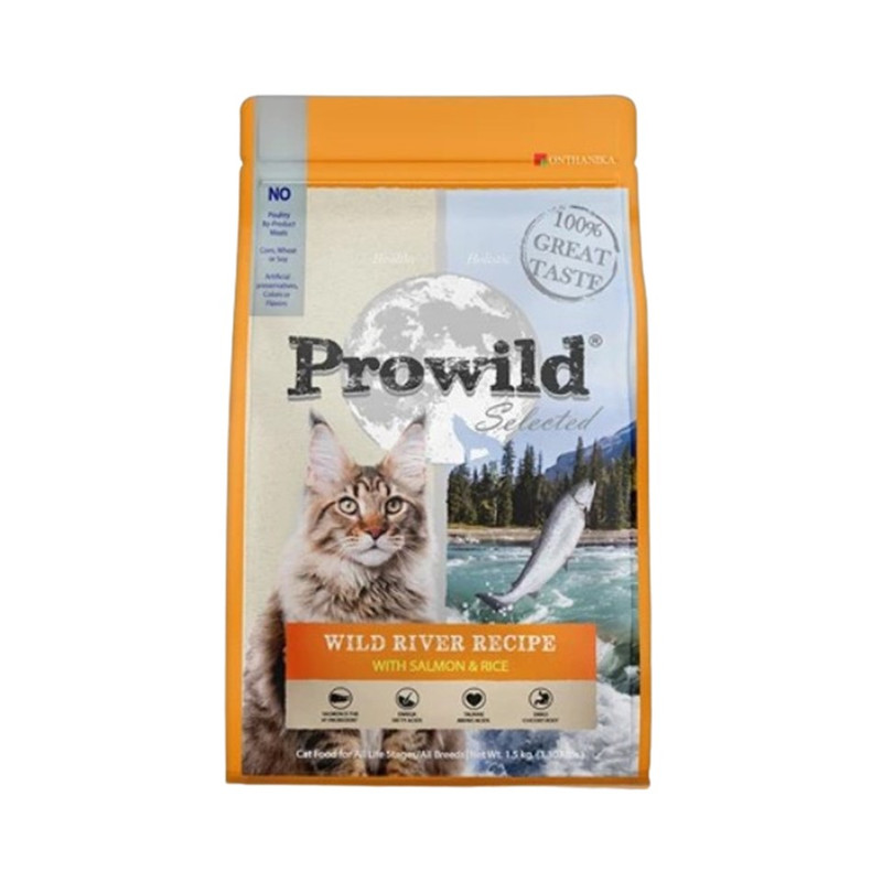 Prowild โปรไวลด์ ซีเล็คเต็ด ไวลด์ ริเวอ สูตรปลาแซลมอน อาหารแมวทุกขนาด ...