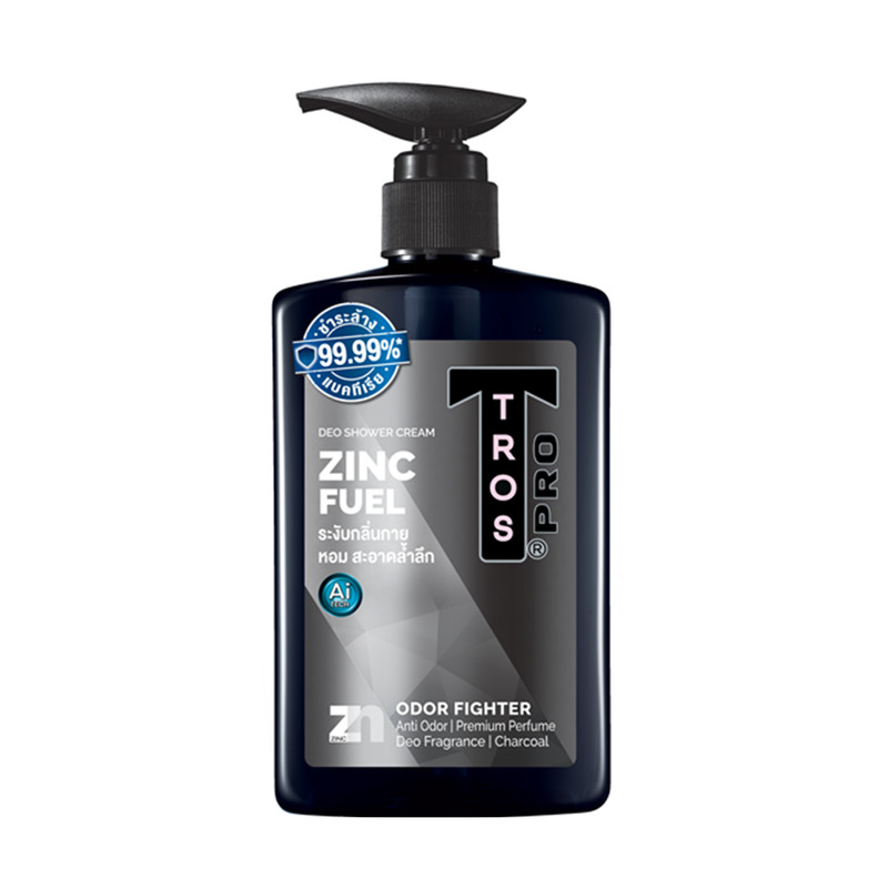 Tros Shower Cream Pro Fuel Zinc & Charcoal 450 ML. Black