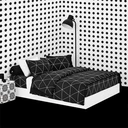 Thumbnail 1 of LOTUS ผ้าปูที่นอน รุ่น Black & White-LI-BW 01B ขนาด 3.5 ฟุต