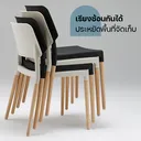 Thumbnail 5 of HomeHuk เก้าอี้กินข้าว ขาไม้ 46 x 47 x 75 ซม. รับน้ำหนัก 120 กก. สีขาว