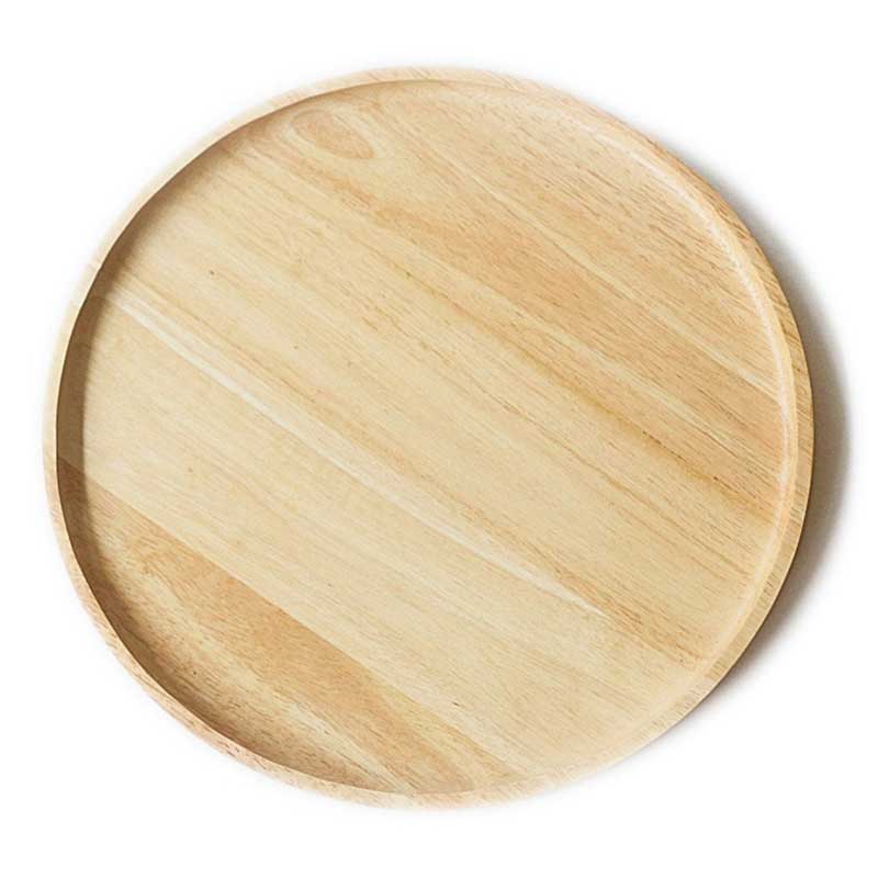 Wooden Dinner Round Tray 10" Assorted Color