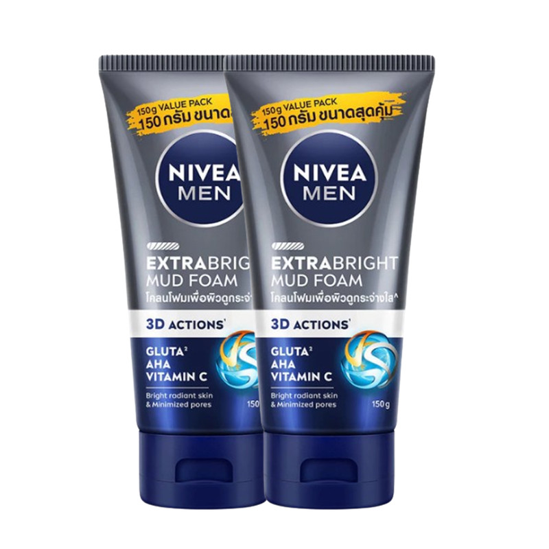 NIVEA MEN Extra Bright Mud Foam 150 g x 2