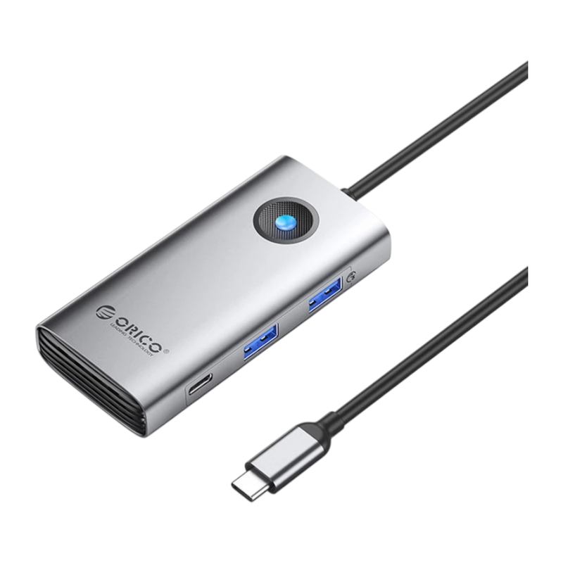 ORICO Adapter Hub Type-C 3.0 to 4K60hz HDMI-Compatible DP PD100W SD Hub 5-in-1 สีเทา