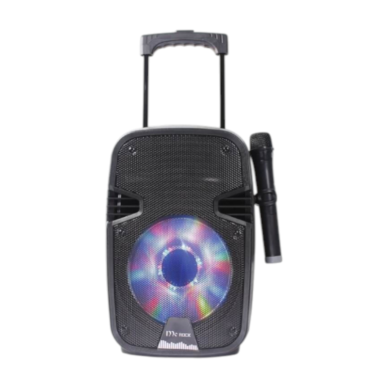 McRock ลําโพงบลูทูธ 8 นิ้ว รุ่น DHT-720DF(A08) แถมไมโครโฟนไร้สาย มีแบตในตัว ล้อลาก ใช้นอกสถานที่