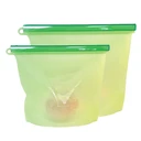 Thumbnail 1 of RePlanetMe ถุงซิปล็อคซิลิโคนใส่อาหารผลไม้ซุปแกง Reusable Silicone Zip-Lock Food Bag เขียว (Green) 1,500 มล.