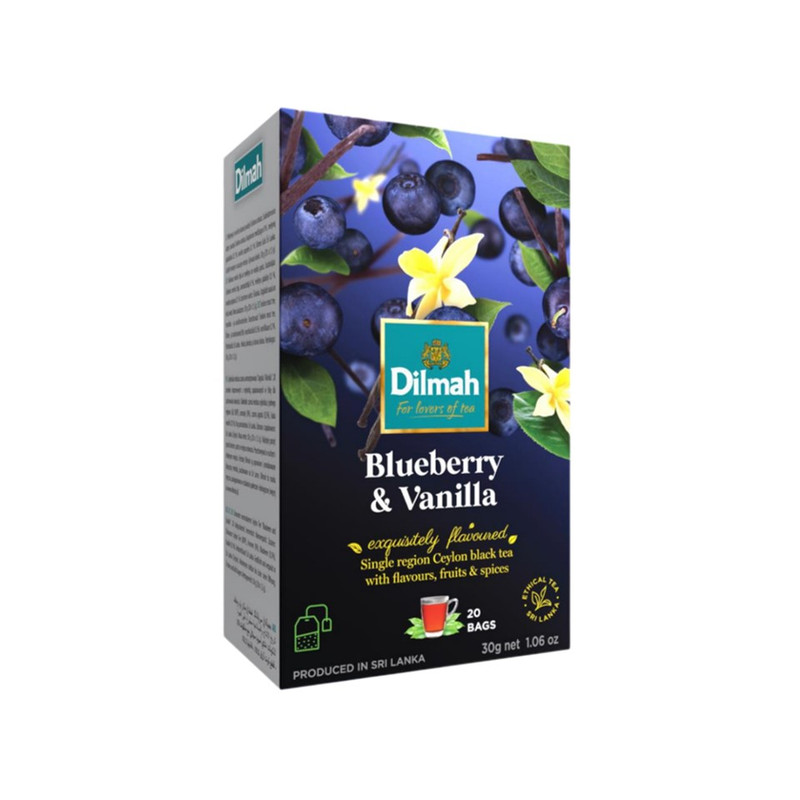 DILMAH Ceylon Black Tea Blueberry & Vanilla Flavored 40 g (20 sachets)