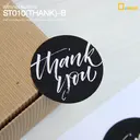 Thumbnail 1 of Depack ST010(THANK)-B(สีดำ) สติ๊กเกอร์วงกลมพิมพ์ลาย THANK YOU (1 แพ็ค/ 48 ดวง)