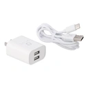 Thumbnail 2 of คิวพลัส อะแดปเตอร์ รุ่น TG07 2 ช่อง USB-A พร้อมสายชาร์จ USB-C สีขาว