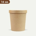 Thumbnail 1 of Matapat ถ้วยคราฟท์พร้อมฝากระดาษ (น้ำตาล / 16 Oz) ถ้วยไอศครีม ถ้วยซุปคราฟท์ ถ้วยกระดาษน้ำตาล ถ้วยฝาปิด ถ้วยไอติม kraft paper cup (25ชุด)