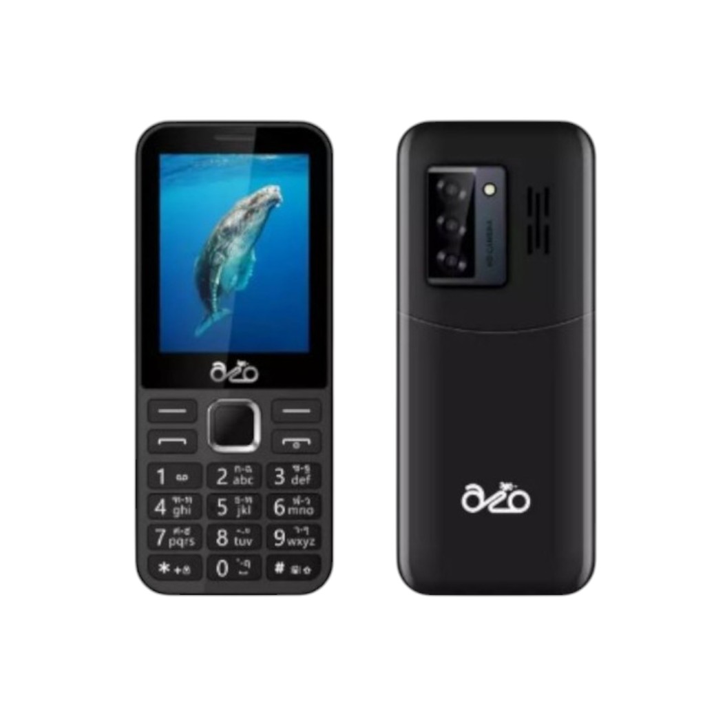 inovo ปุ่มกด AIO A802   2 ซิม จอกว้าง 2.9 นิ้ว รองรับ 4G พร้อมชาร์จ Type C มีสวิตช์ไฟฉายด้านข้าง Black