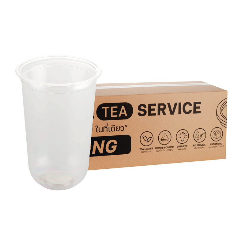 [N22U] Plastic Bubble Tea Cup 22 oz 95 mm Capsule Shape (50 pcs/pack) x 5 Packs