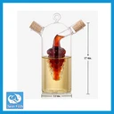 Thumbnail 1 of Twin Fish ขวดแก้วทรงกระบอกใส่น้ำมันมะกอกและน้ำส้มสายชู พร้อมจุกปิดไม้ รหัส GOV-4