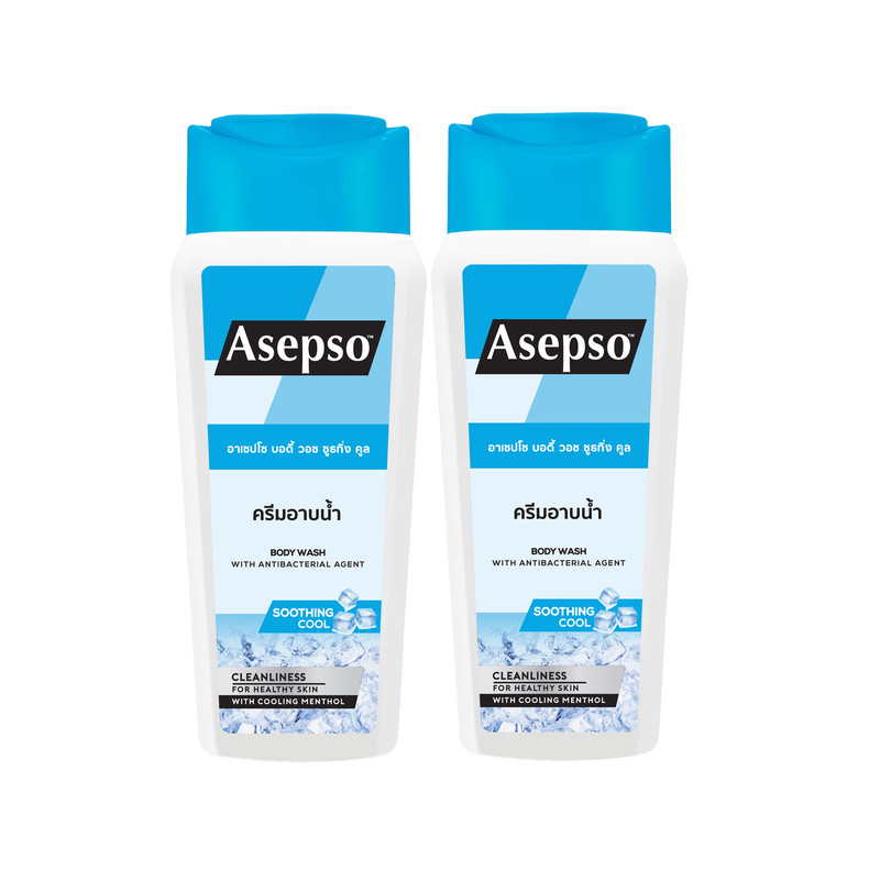 Asepso Body Wash - Soothing Cool 200 ml 1 Pack (2 Bottles/pack)