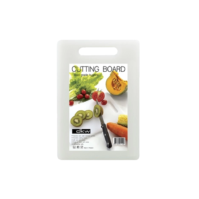 DKW Official HH-2337 เขียงเหลี่ยม พลาสติก Plastic cutting board สีขาวขุ่น