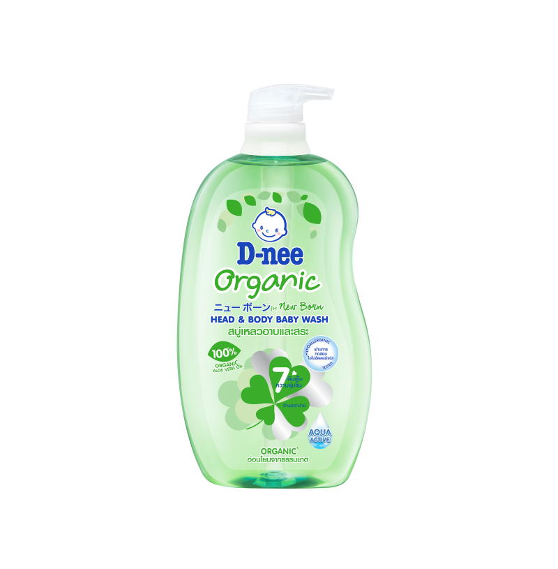 D-nee Organic Head and Body Baby Wash 750ml. , Green
