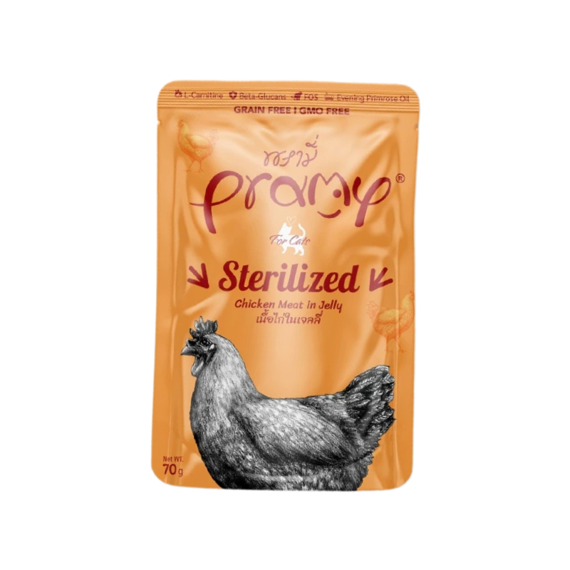 PRAMY พรามี่ อาหารเปียกแมว สูตร Functional ขนาด 70 กรัม AD7-Sterilized ส้ม