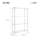 Thumbnail 1 of MZG ชั้นวางอเนกประสงค์ 4 ชั้น ปรับระดับได้ ขนาด 90x35x150 ซม. สีโครเมี่ยม