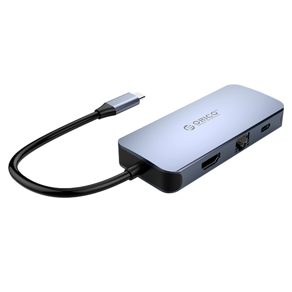ORICO 6-in1 USB-C to HDMI + 3 USB3.0 + LAN + PD Grey (MC-U602P)