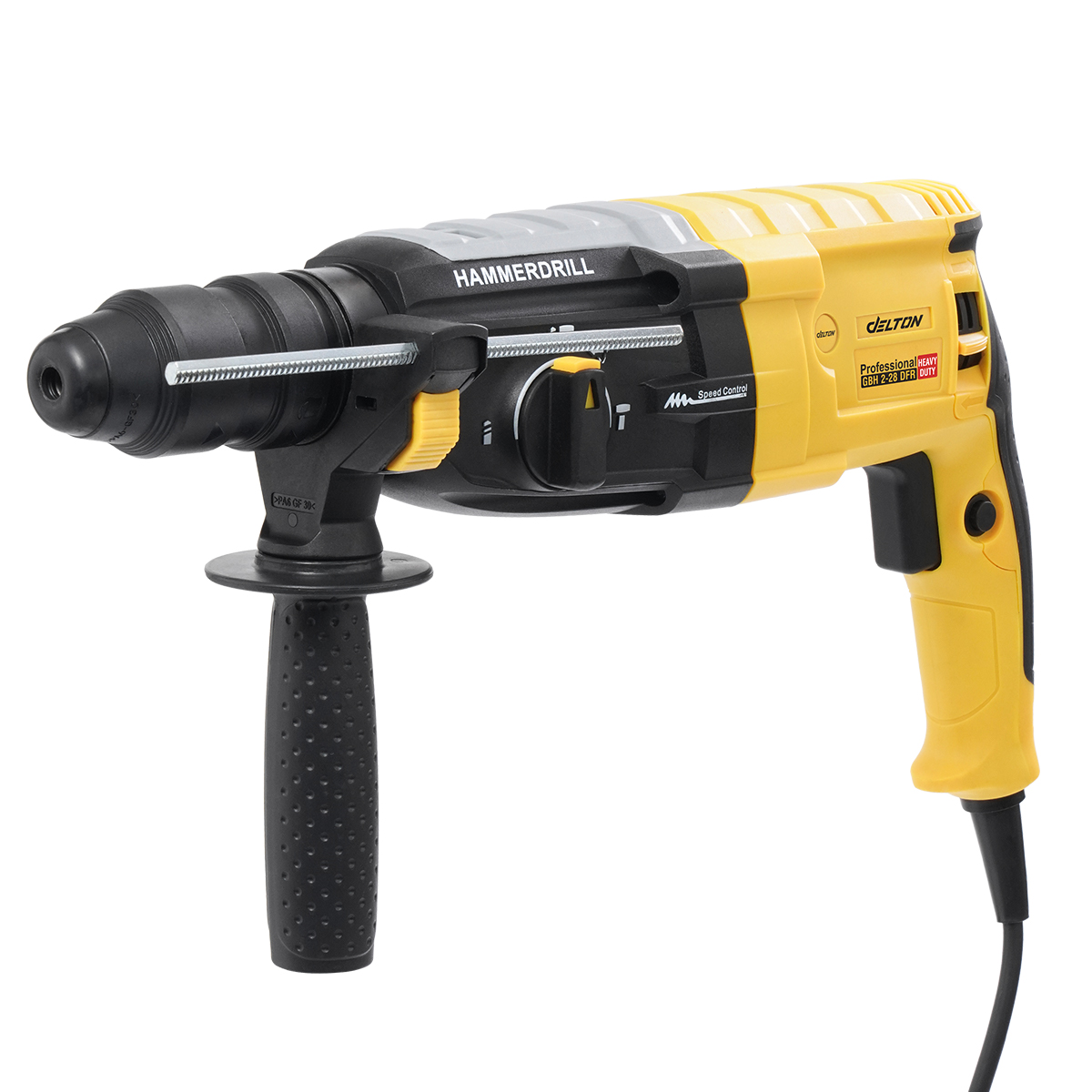 DELTON สว่านโรตารี่ เจาะปูน 3 ระบบ 1,800W Pro Series ขนาด 28 mm. พร้อมดอกสว่านในชุด Rotary Hammer รุ่น GBH 2-28DFR