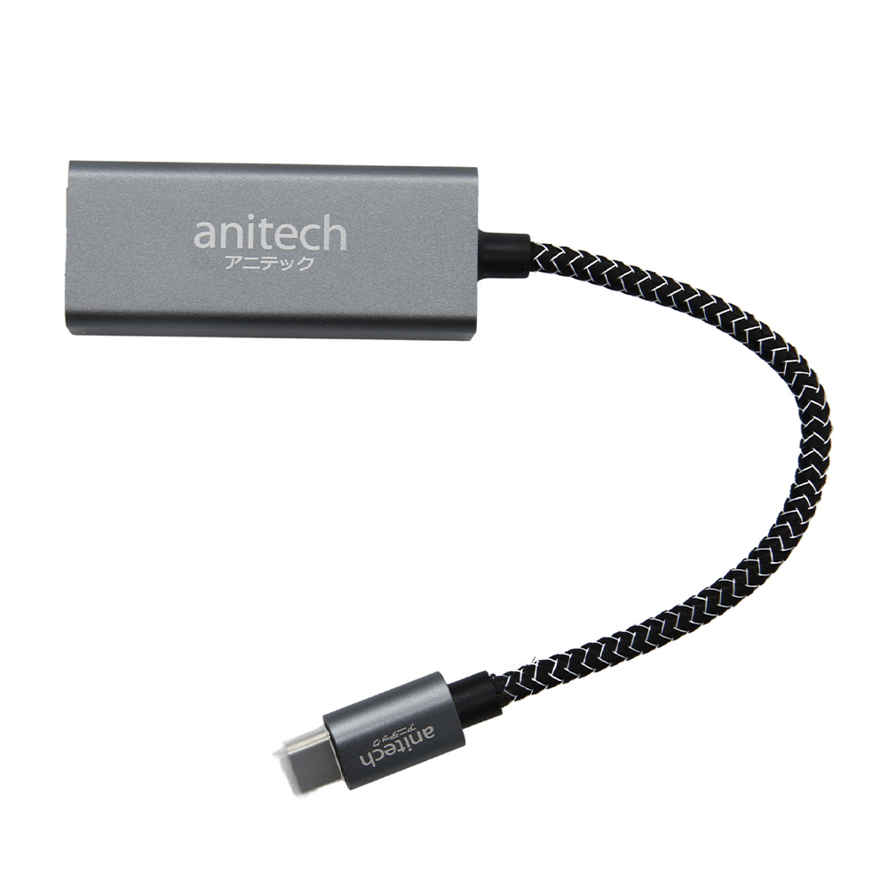 ANITECH RA202 USB-C to Ethernet Adapter Grey