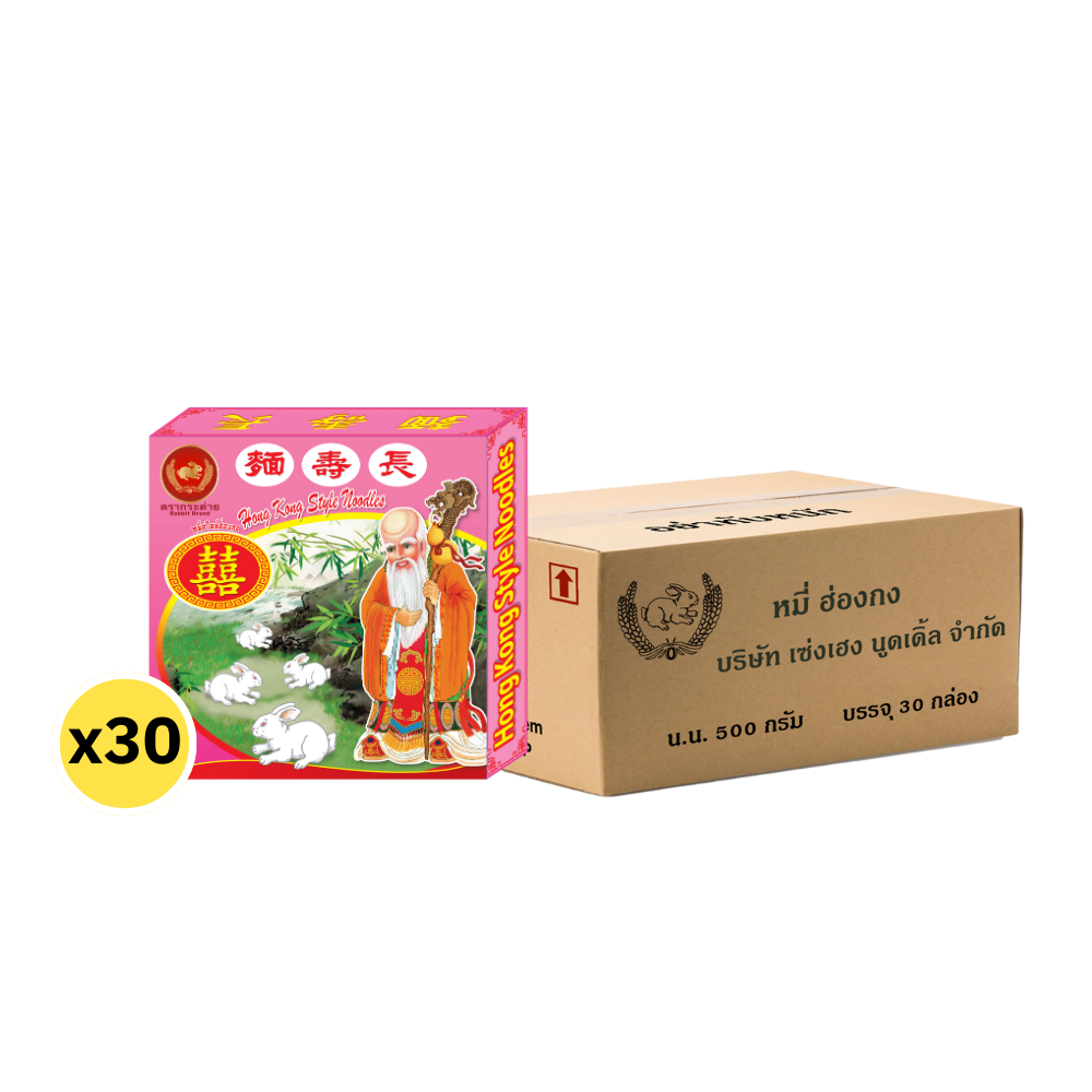 RABBIT BRAND HONG KONG STYLE NOODLES 500 g 30 PACKS
