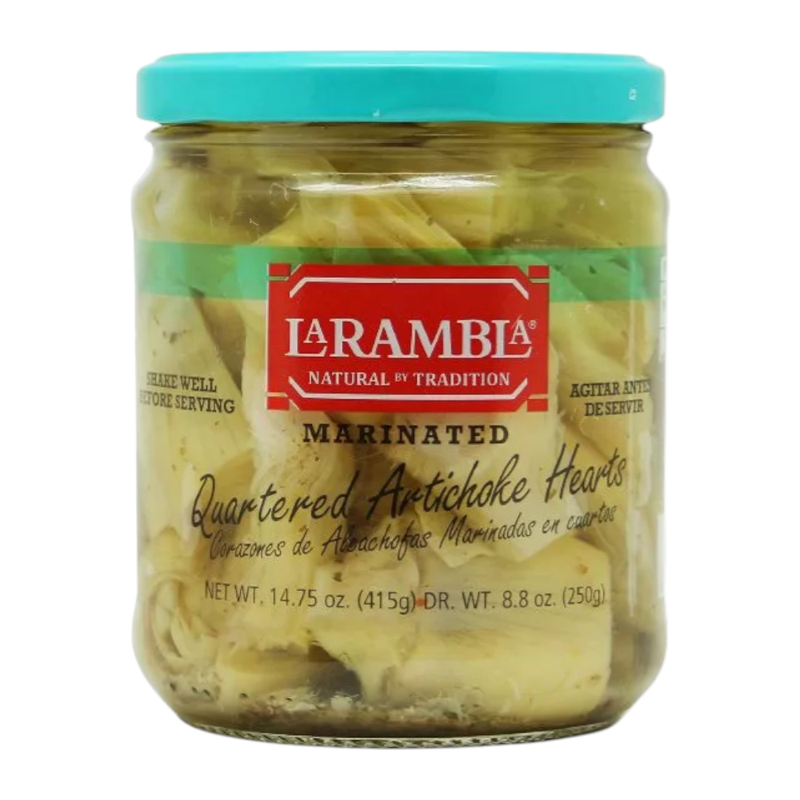 La Rambla Quarter Artichoke Heart Marinated ลาแรมบลา อาร์ติโชคในน้ําส้มสายชู และน้ํามันคาโนลา 415g