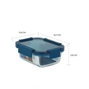 Thumbnail 2 of Super Lock Rectangular Glass Food Container, Blue Series, 370 ml., Model 6219