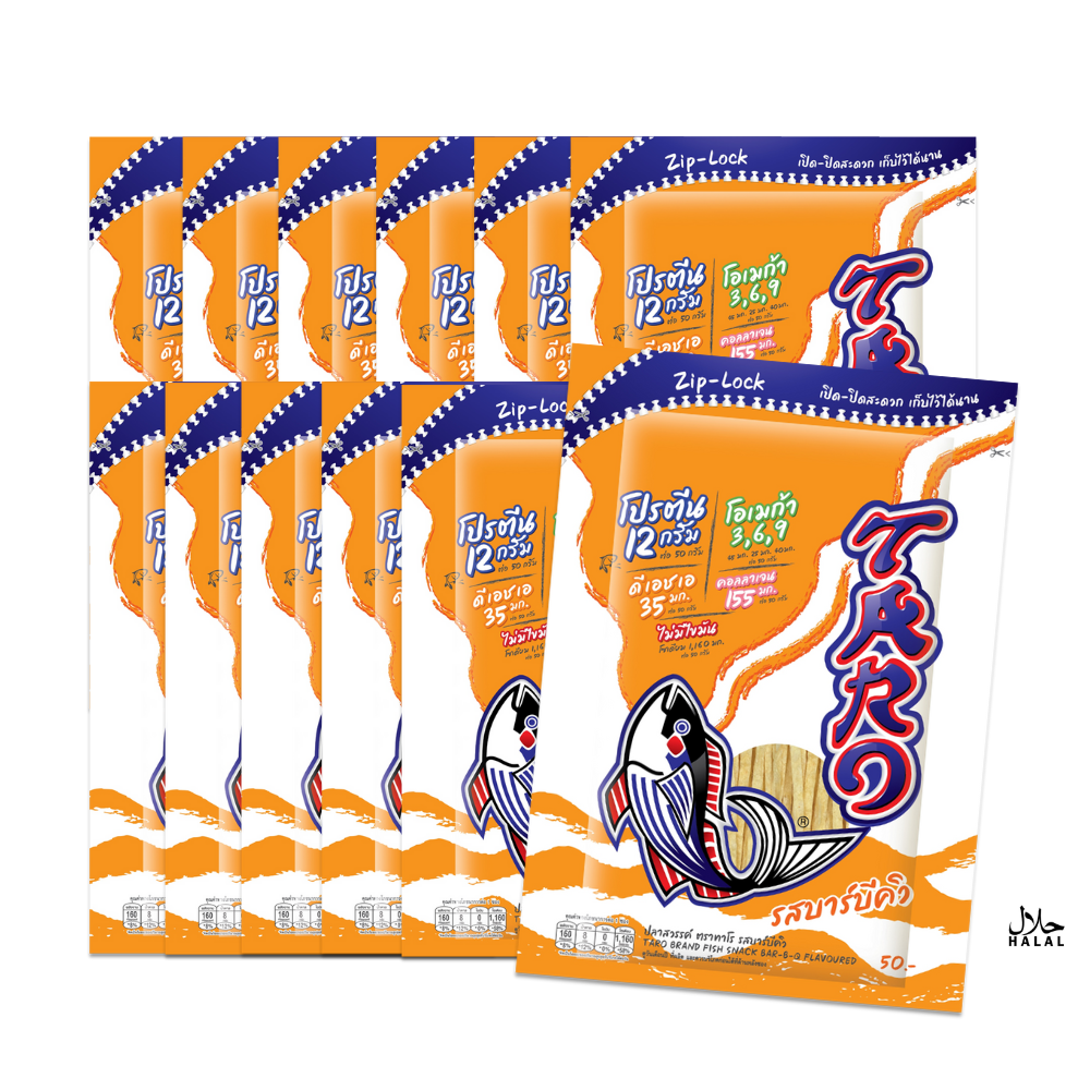 TARO FISH SNACK BARBECUE FLAVOURED 50G. x 12