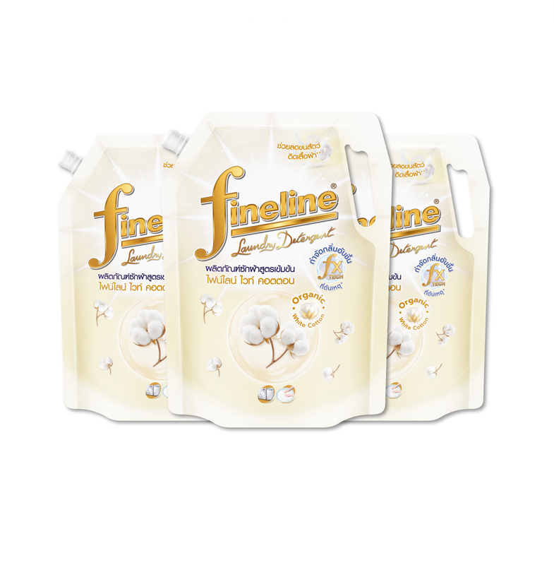 [Pack3] Fineline Concentrated Laundry Detergent White Cotton 1,250ml. x3,  White