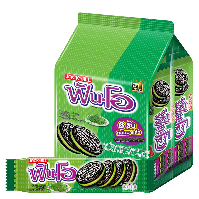 FUN-O Sandwich Cookie With Green Tea Filling 27 g 12 pcs