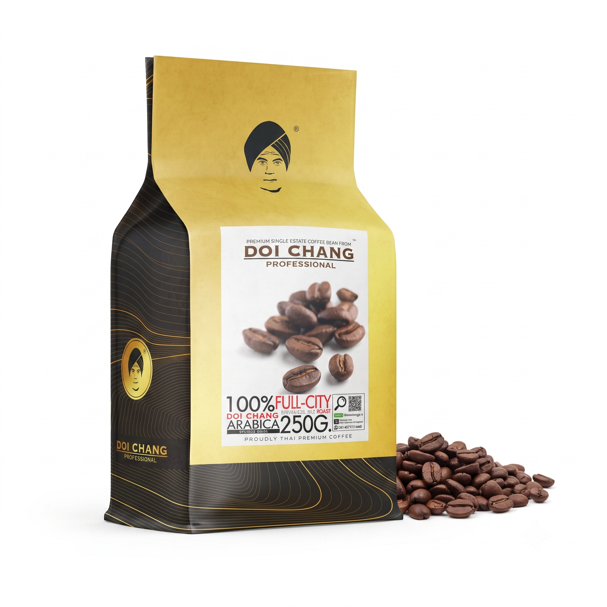 [ขายส่ง ยกลัง] กาแฟคั่ว Fullcity คั่วอ่อน 40 ถุง, ชนิด เมล็ด Whole Bean Type ( รวม 40 ถุง x 250g.) Doi Chang Professional สำหรับ เครื่องชงกาแฟ ดริป Moka pot 25040 (708246183536799)