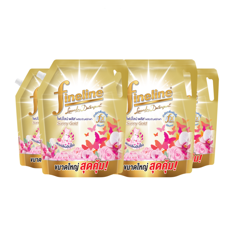 [Case] Fineline Liquid Detergent Regular Plus 1,850ml. X4, Gold