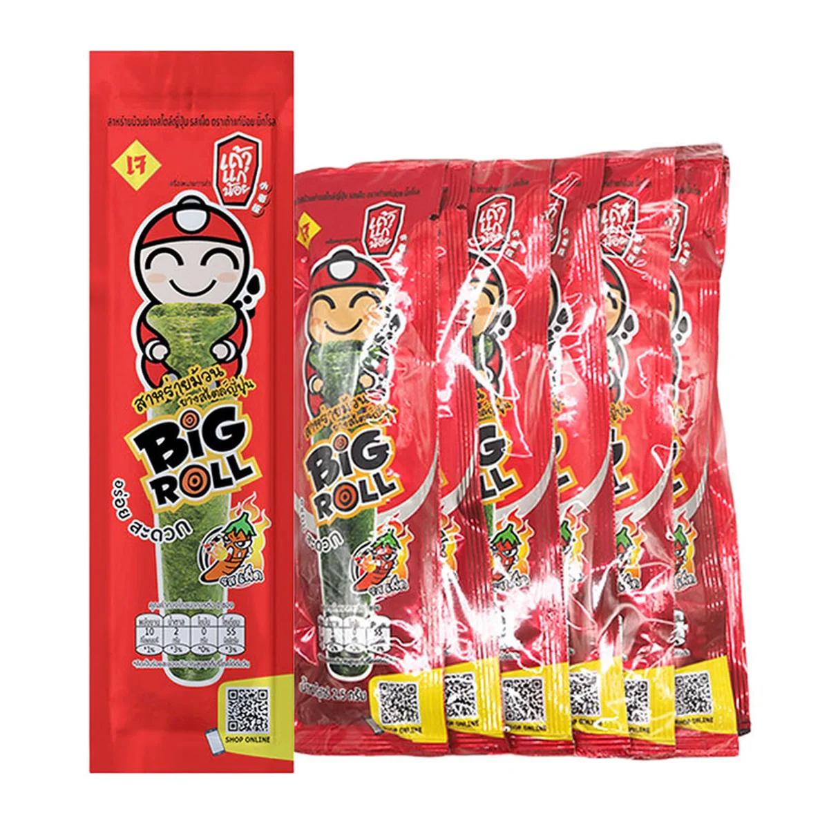 TAOKAENOI Big Roll Grilled Seaweed Spicy 2.5 g 12 pcs