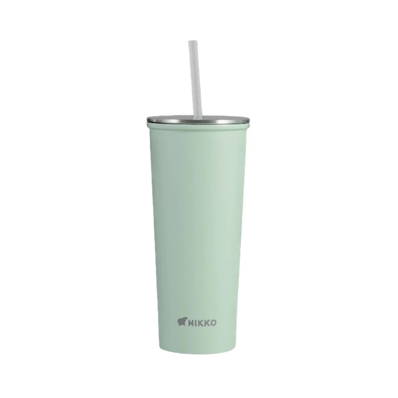 NIKKO แก้วน้ําสเตนเลส พร้อมหลอด 0.63 ลิตร (NK-TW- BK063) เขียวNK-BK063G